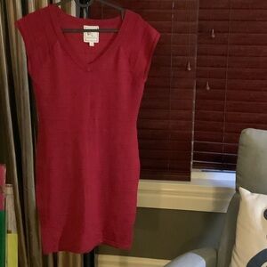 Red V-Neck Dress